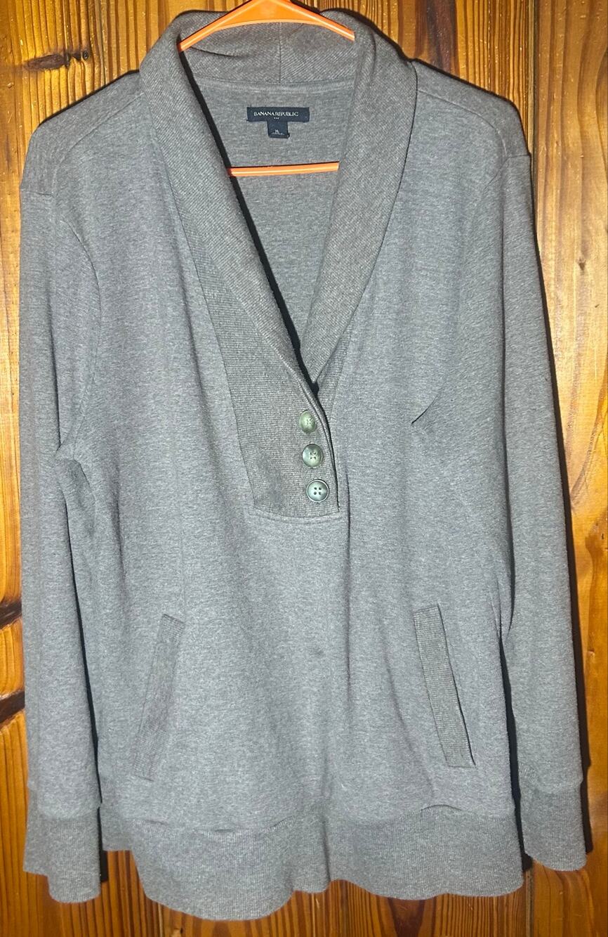 Banana Republic Womens Brown Shawl Collar Sweater With Pockets Size XL